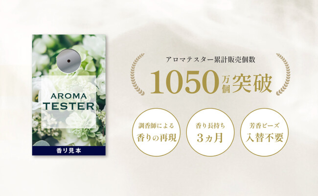プロモツールの香り見本「アロマテスター」、累計販売数1050万個を突破!