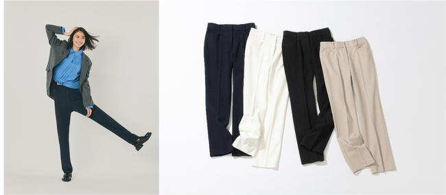 短期化する冬に向け、新定番美脚パンツが登場「PLUS STYLEスリムストレートパンツ（シェイプリザーブ）」を9月1日より販売開始
