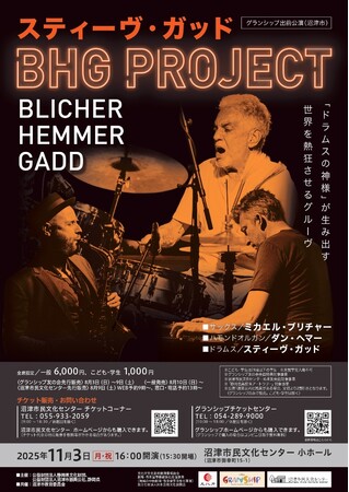 【沼津市民文化センター】“ドラムスの神様”沼津に降臨！！『スティーヴ・ガッド in BHGプロジェクト』開催！