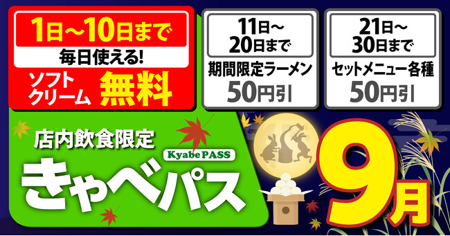 【きゃべとん】期間限定でお得なクーポンが毎日使える！2025年９月１日(月)から配信開始
