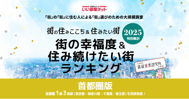 いい部屋ネット　街の幸福度＆住み続けたい街ランキング2025＜神奈川県版＞発表
