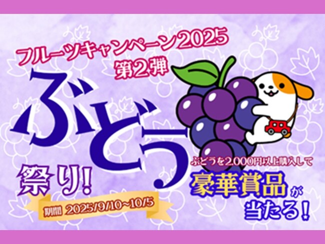 E20 中央道　山梨県のSA・PAで「フルーツキャンペーン2025第2弾　ぶどう祭り！」を開催！