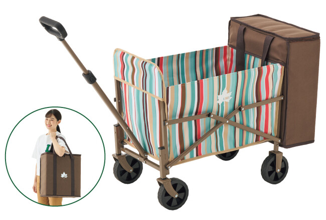 電車やバスでも邪魔にならない！バッグに入れて持ち運べるキャリー 「丸洗いバッグインキャリーカート（ブルーストライプ）」新発売！ 
