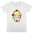 お花の少女柄天竺Tシャツ ホワイト