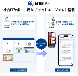 「OPTiM Biz」が「社内ITサポート用AIチャットエージェント」を搭載