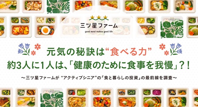 元気の秘訣は“食べる力”約3人に1人は、「健康のために食事を我慢」?!