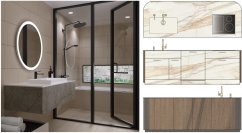 最新の内装トレンドの要素を取り込んだセミオーダーキッチンを2025年9月17日(水)~18日(木)に開催のリフォーム産業フェアにて初公開世界遺産サグラダ・ファミリアのタイルを使用したデザインユニットバスも展示