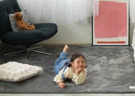 ふわふわヘリンボンラグ