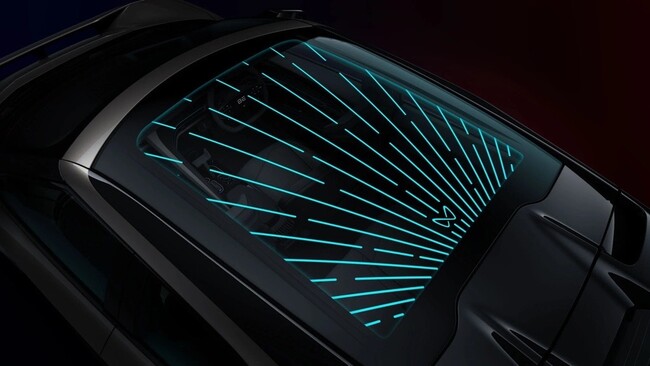 アンビエントライト用中間膜〈SkyViera(R)〉が印大手自動車メーカーの電気自動車パノラマサンルーフに採用