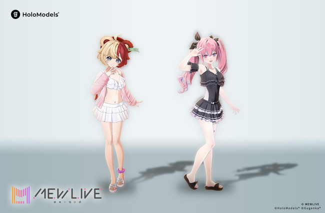 MEWLIVE所属ライバー『熊乃ベアトリーチェ』『夜羽咲クロネ』水着衣装の「ホロモデル」が発売開始