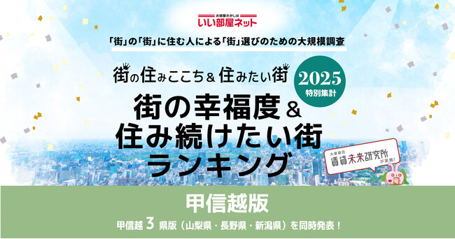 いい部屋ネット　街の幸福度＆住み続けたい街ランキング2025＜新潟県版＞発表