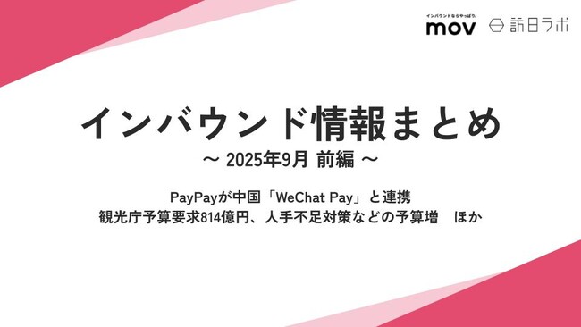 PayPayが中国「WeChat Pay」と連携 ：観光・インバウンドの最新動向がわかる！インバウンド情報まとめ「2025年9月前編」を訪日ラボが公開