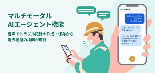 現場にとけ込む設備保全アプリ「M2X」、AIエージェント機能(β版)をリリース