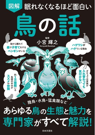 「鳥類の半分はスズメの仲間」「オシドリは普通に浮気する」鳥トリビアが詰まった1冊！『眠れなくなるほど面白い 図解 鳥の話』9月22日発売！