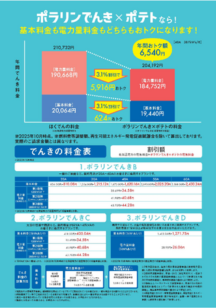 旭川ケーブルテレビが東急パワーサプライのでんきサービス「ポラリンでんき×ポテト」の申込受付を２０２５年１０月１日より開始
