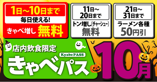 【きゃべとん】期間限定でお得なクーポンが毎日使える！10月も「きゃべパス」を配信