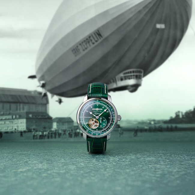 ZEPPELIN、100周年記念シリーズ オープンハートオートマティックに、グリーンとレッドのスペシャルセットが登場！