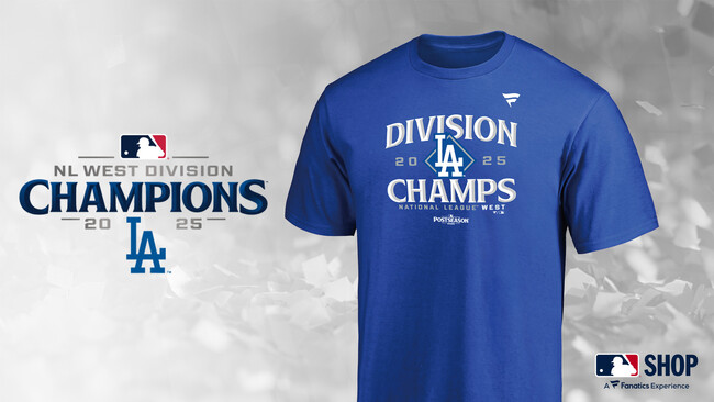 ドジャースのMLBナ・リーグ西地区優勝記念グッズが販売開始!
