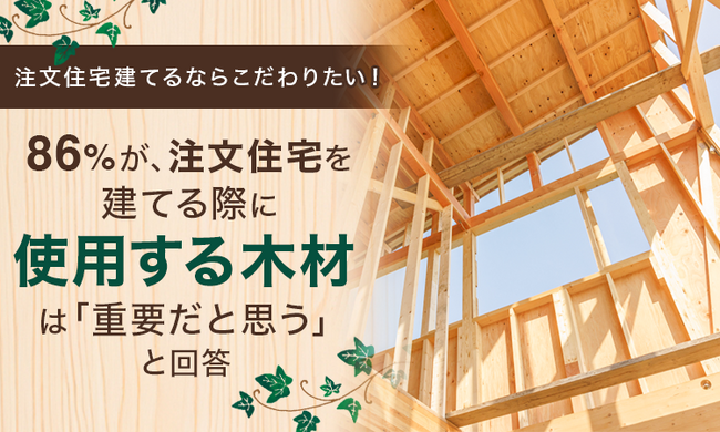 【注文住宅建てるならこだわりたい！】86％が、注文住宅を建てる際に使用する木材は「重要だと思う」と回答