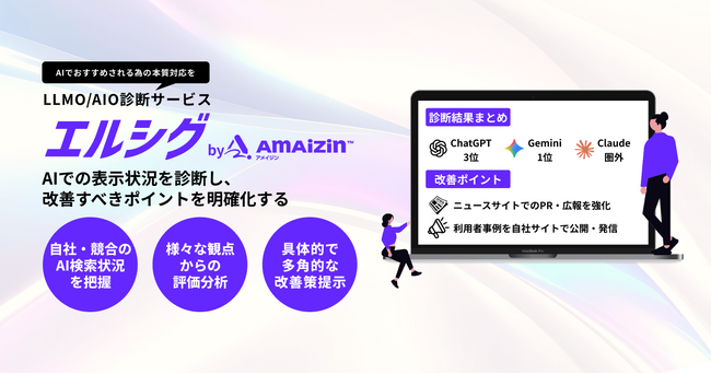 AI時代を勝ち抜く新常識「LLMO/AIO（AI最適化）」を実現する新サービス『エルシグ by AMAIZIN』を提供開始