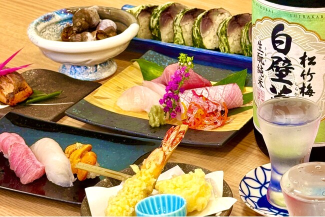 10月限定「カウンターおまかせコース」3名以上で1名様ご優待!【すし酒場 にほんいち】