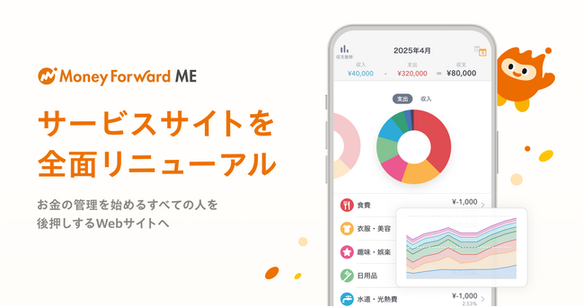 お金の見える化サービス『マネーフォワード ME』、サービスサイトを全面リニューアル