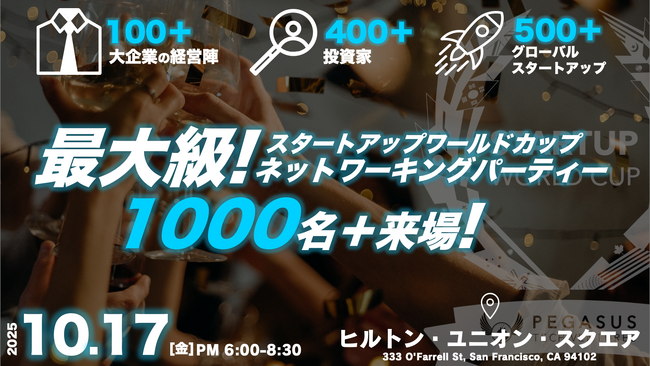 スタートアップワールドカップ2025世界決勝戦：ネットワーキングパーティー開催決定！世界の投資家や起業家とつながるチャンス！