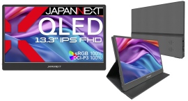 JAPANNEXTが13.3インチ IPSパネル QLED(量子ドットテクノロジー)採用のフルHDモバイルディスプレイを23,980円で10月3日(金)に発売