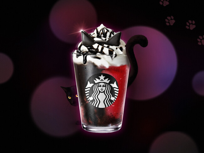 スターバックスのHalloweenがスタート！今年は“黒猫”が主役！？ザクっと食感と甘酸っぱいアサイーベリーを楽しめるビバレッジなどが10月10日(金)より登場！