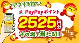 アプリ「ニコパス」からの予約でPayPayポイントがその場で当たる!「ニコパスその場で当たるキャンペーン」開催! アプリ「ニコパス」からの予約でPayPayポイントがその場で当たる!「ニコパスその場で当たるキャンペーン」開催!