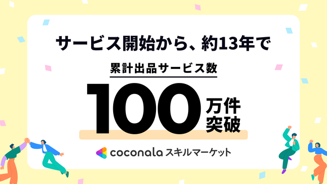 『ココナラスキルマーケット』累計出品サービス数100万件突破
