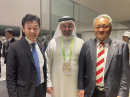 左から：西村 康稔 前経済産業大臣、アブドゥラ・ビン・アデル・ファクロ バーレーン王国産業商業大臣、小出 光宏 ナツメアタリ株式会社 代表取締役社長