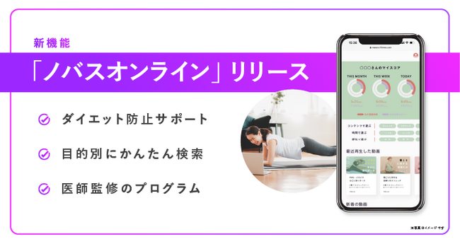 パーソナルジム ノバスは、運動の習慣化とリバウンド防止サポートを目的に「ノバスオンライン」を2025年11月1日にリリース！