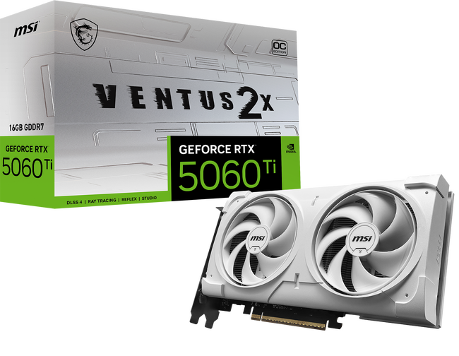 MSI、GeForce RTX(TM) 5060 Tiを搭載したグラフィックスカード「GeForce RTX(TM) 5060 Ti 16G VENTUS 2X OC WHITE PLUS」発表のお知らせ