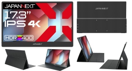 JAPANNEXTが17.3インチのIPSパネルを搭載した4Kモバイルディスプレイを59,980円で10月10日(金)に発売