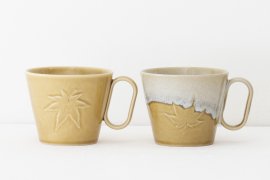 生涯を添い遂げるマグ 宮島御砂焼 対厳堂 もみじ紋 浮葉 生涯を添い遂げるマグ 宮島御砂焼 対厳堂 もみじ紋 浮葉