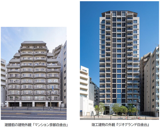 「マンションの建替え等の円滑化に関する法律」による建替事業『ジオグランデ白金台』が竣工し、権利床住戸の引渡しが完了しました