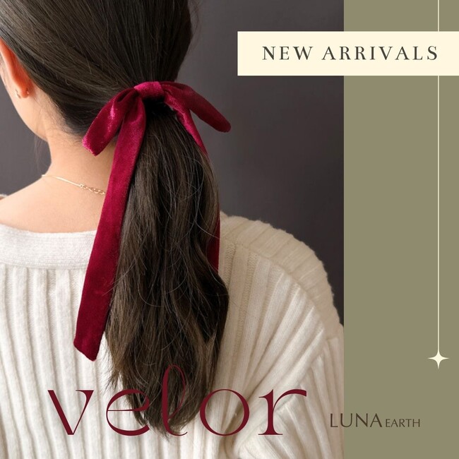 LUNA EARTH ONLINEより、秋冬にお勧めのベロアヘアアクセリーや人気のキラキラバンスクリップが10/16（木）入荷しました。