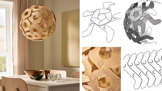 イケア、アイコン的な工具の六角レンチをヒントにデザインした、「ÖDLEBLAD/オードレブラド ペンダントランプシェード」を発売