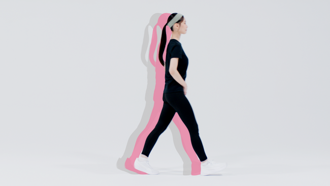 歩行中の身体アライメント解析から姿勢を把握 身体アライメントのゆがみは疲労の一因となる可能性を確認