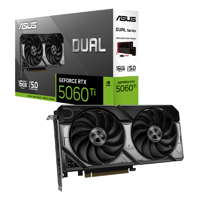【限定モデル】ASUS、NVIDIA(R) GeForce RTX(TM) 5060 Ti 16GBを搭載したビデオカード、デュアルファン「DUAL-RTX5060TI-16G」を発表