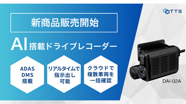 【AI×GPSで安全運転を支援】TTS株式会社、AI機能付き次世代型ドライブレコーダー「DAI-02A」を新発売