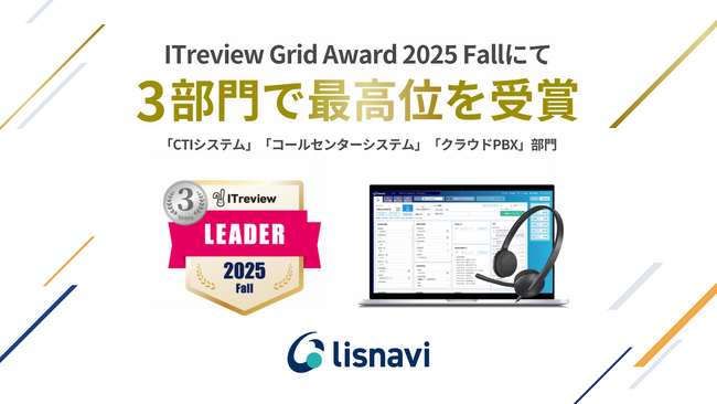 アウトバウンドコールシステム『lisnavi』が「ITreview Grid Award 2025 Fall」において3部門で最高位のLeaderを受賞