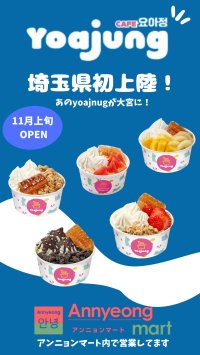 韓国発 大人気のフローズンヨーグルト専門店「YOAJUNG」が埼玉初上陸！大宮マルイに11月1日(土)オープン