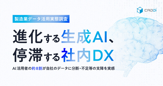 製造業データ活用実態調査　ー進化する生成AI、停滞する社内DXー　AI活用者の約8割が自社のデータに分断・不足等の支障を実感