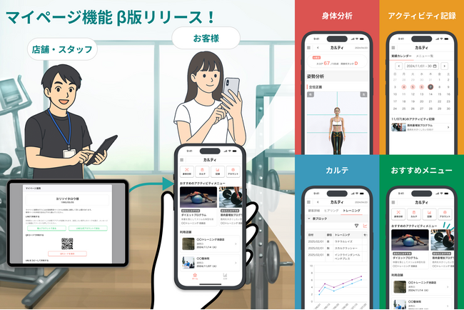 カルティクラウド、「マイページ機能」β版をリリース　スマホでAI姿勢分析結果やカルテの確認、アクティビティの記録が可能に