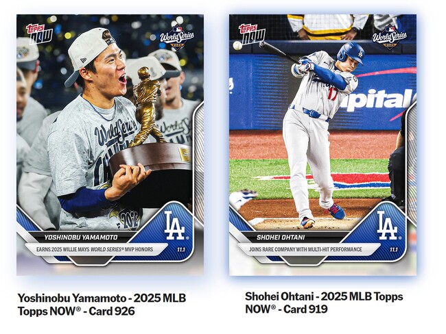 (速報）Topps株式会社が　Topps NOW新商品「Yoshinobu Yamamoto-2025 MLB Topps NOW(R)-Card 926」等複数商品の　期間限定発売開始を発表
