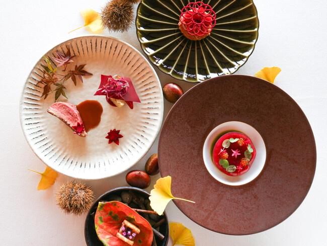 【ガーデンレストラン徳川園】紅葉祭タイアップコース「Eclats d’Automne」11月14日（金）より提供開始！ 希少な技術で柔らさを保った“あいち鴨”をメインに秋の味覚を堪能