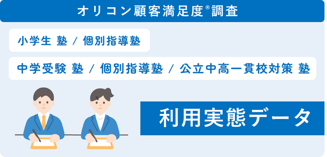 ＼ 実際に子どもを塾に通わせた保護者が回答 ／『小学生 塾/個別指導塾』『中学受験 塾/個別指導塾/公立中高一貫校対策 塾』利用実態データ（オリコン顧客満足度(R)調査 ）