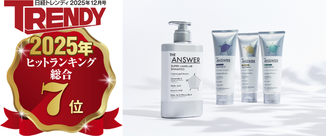 日経トレンディ「2025年ヒット商品ベスト30」にて「THE ANSWER（ジアンサー）」が7位選出　ヘアケア迷子に支持され、累計出荷本数*1 250万本突破！